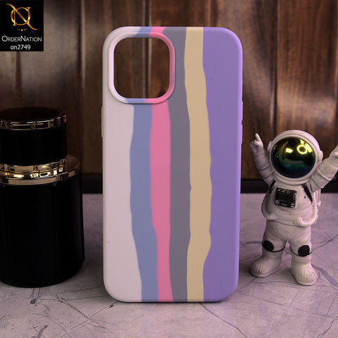 iPhone 13 Pro Max Cover - White - Rainbow Series Liquid Soft Silicon Case
