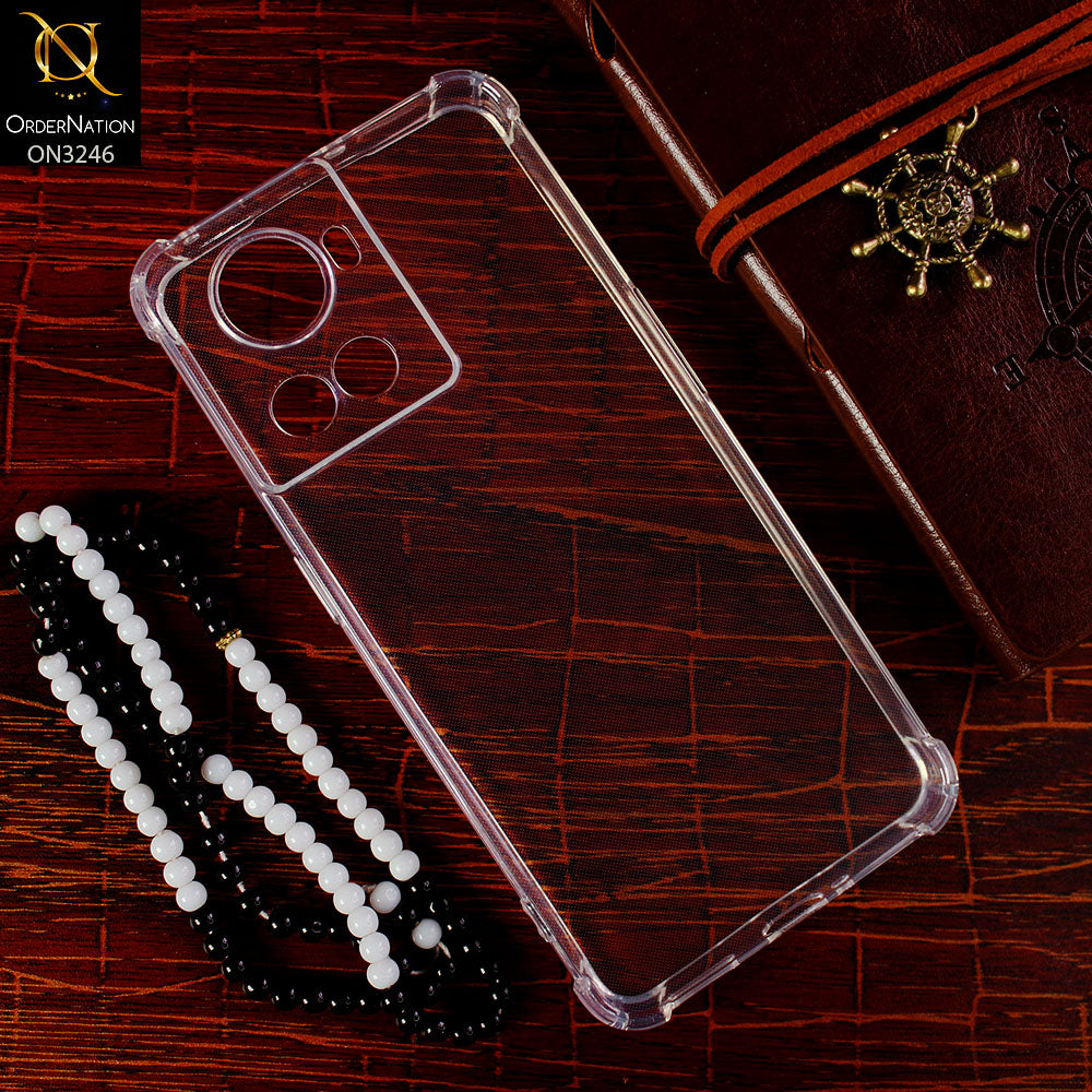OnePlus 10R Cover - Transparent - Soft 4D Design Shockproof Silicone Transparent Clear Case