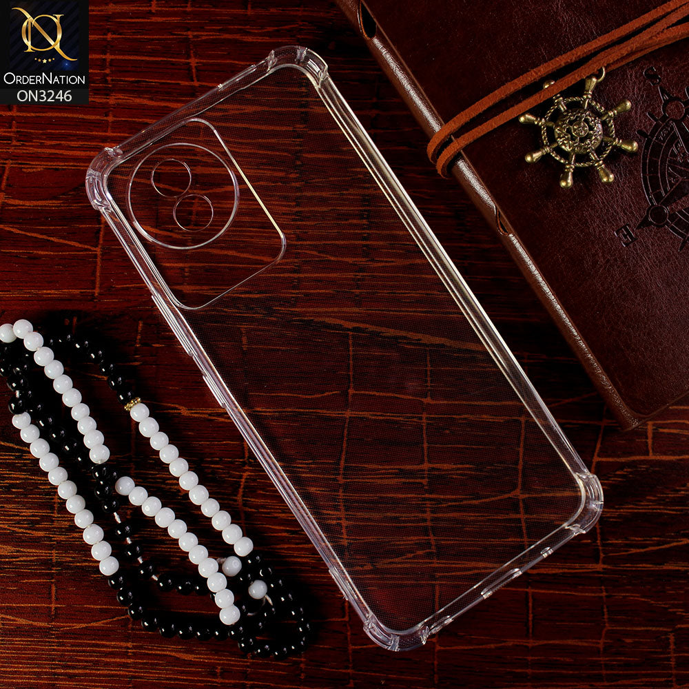 Vivo Y02A Cover - Transparent - Soft 4D Design Shockproof Silicone Transparent Clear Case