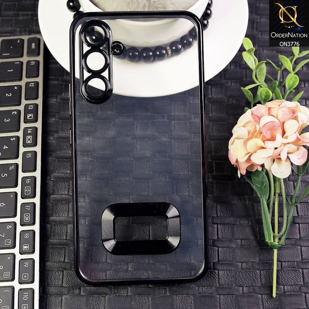 Samsung Galaxy A54 5G Cover - Black - Electroplating Borders Logo Hole Camera Lens Protection Soft Silicone Case