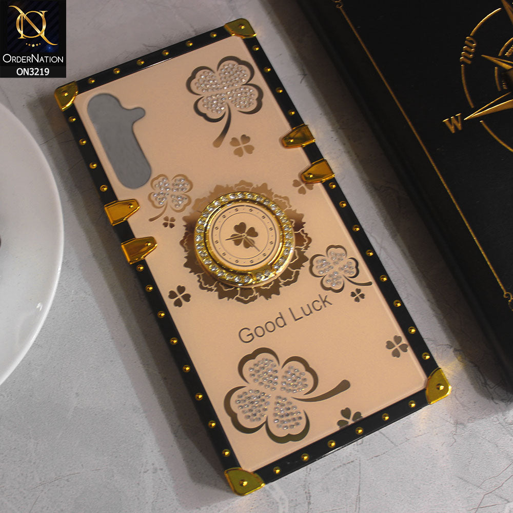 Samsung Galaxy A34 5G Cover - Golden - Square Bling Diamond Glitter Soft TPU Trunk Case with Ring Holder