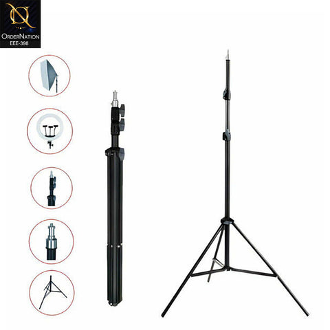 Jmary MT-75 Professional Photography Video Light Stand Tripod – 80-210cm Adjustable Heavy Duty Studio Stand with 1/4" Screw Thread for Ring Lights, Softboxes, Cameras & Smartphones