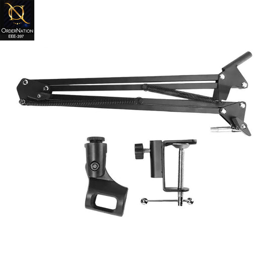 Professional Adjustable Microphone Stand - Heavy Duty Suspension Boom Scissor Arm with Desk Clamp for Podcasting, Streaming, Studio Recording, Interviews & Music
