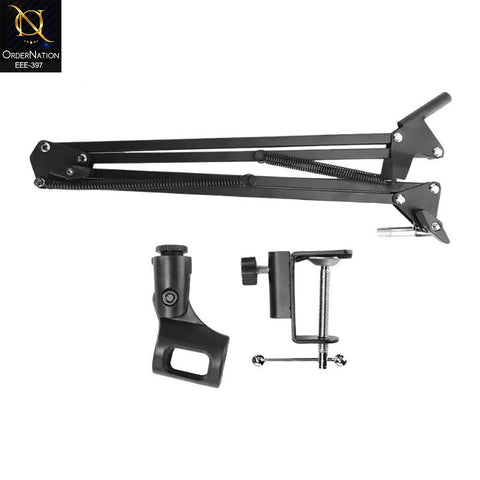 Professional Adjustable Microphone Stand - Heavy Duty Suspension Boom Scissor Arm with Desk Clamp for Podcasting, Streaming, Studio Recording, Interviews & Music