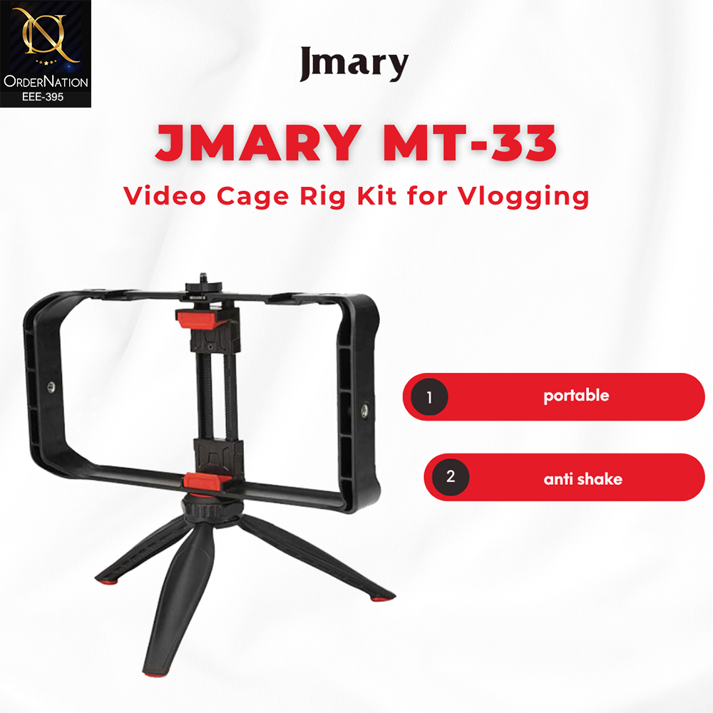 Jmary MT-33 Video Cage Rig Kit for Vlogging | Portable & Anti-Shake Smartphone Stabilizer