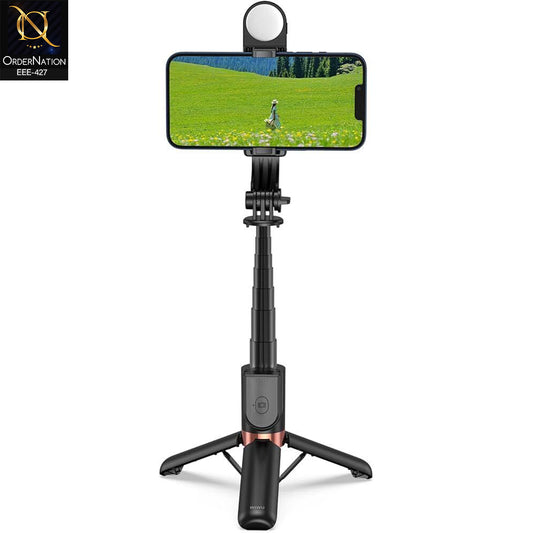 WiWU WI-SE011 Mini Selfie Stick Tripod with Built-in Fill Light & Bluetooth Remote