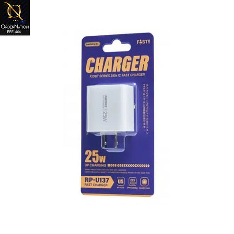 Remax RP-U137 Kiddy Series 25W Type-C Fast Charger | PPS Smart Power Adapter