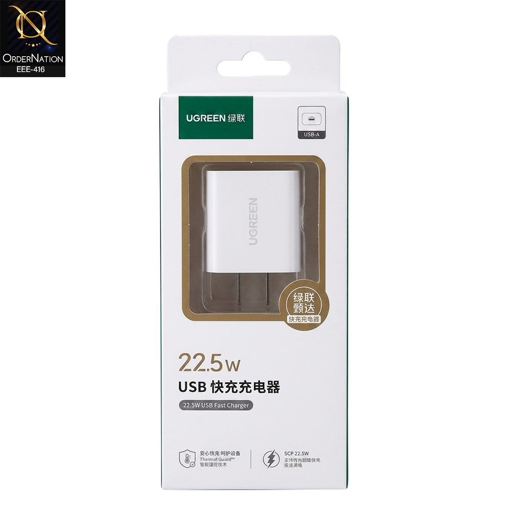 UGREEN 22.5W USB-A Fast Charger with Thermal Guard Safety Protection