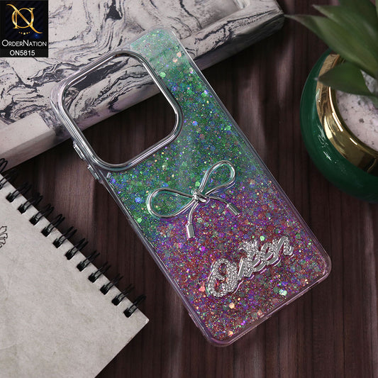 Infinix Smart 8 Pro Cover - Design1 -  Spiffy Dual Colour Queen Fine Quality Glitter Case (Glitter Doesn’t Move)