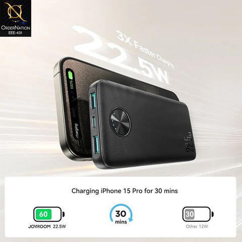 Joyroom 20000mAh 22.5W Fast Charging Power Bank (JR-PBF16) - 3 Output Ports
