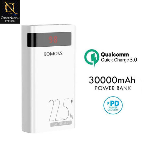 Romoss Sense 8PF 30000mAh 22.5W PD + QC Fast Charging Power Bank with Digital Display
