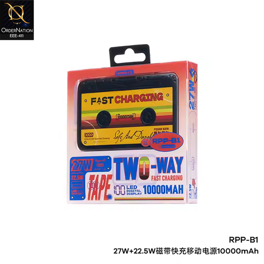 Remax RPP-B1 10000mAh 27W Type-C + 22.5W Retro Tape Two-Way Fast Charging Power Bank