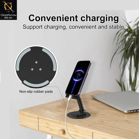 Multifunctional Metal Desktop Phone Stand – Foldable & Adjustable Universal Bracket