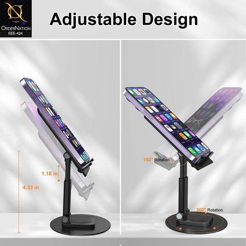 Multifunctional Metal Desktop Phone Stand – Foldable & Adjustable Universal Bracket