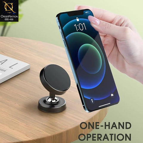 LDNIO MG08 Magnetic Car Phone Holder – 360° Rotation Dashboard Sticky Mount