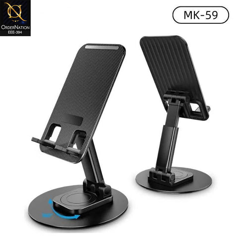 Jmary MK-59 Desktop Phone Stand – 360° Rotating Foldable Tablet & Mobile Holder
