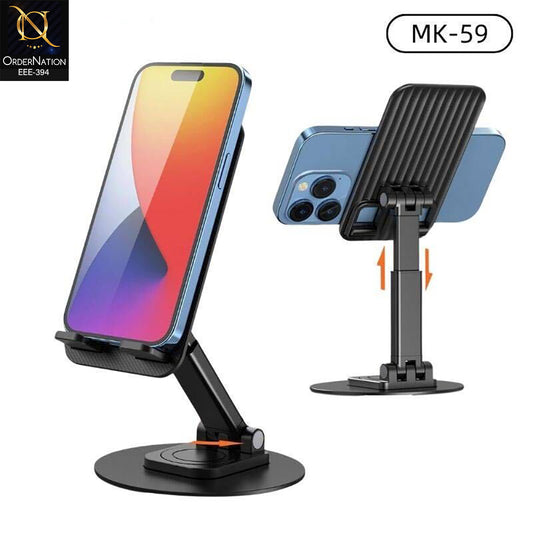 Jmary MK-59 Desktop Phone Stand – 360° Rotating Foldable Tablet & Mobile Holder