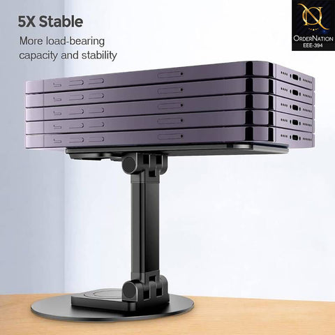 Jmary MK-59 Desktop Phone Stand – 360° Rotating Foldable Tablet & Mobile Holder