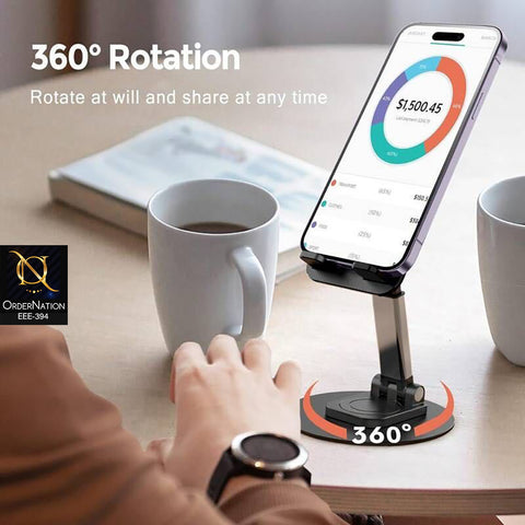 Jmary MK-59 Desktop Phone Stand – 360° Rotating Foldable Tablet & Mobile Holder