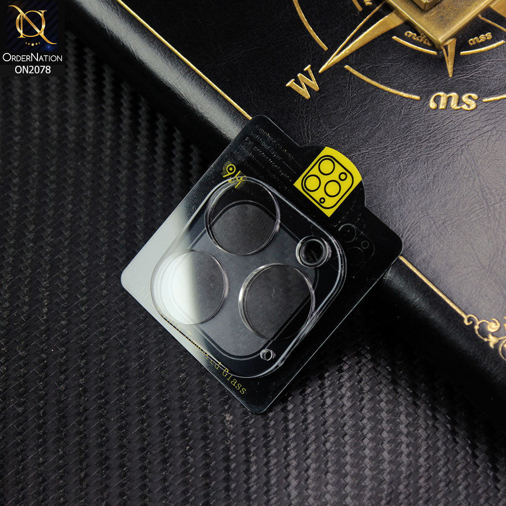 3D Film 9H Glass Color Camera Lens Protector For iPhone 15 Pro - Transparent