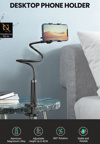 UGREEN LP113 Long Arm Gooseneck Desktop Phone Holder - 360° Rotating Flexible Mount