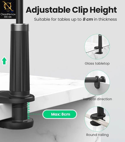UGREEN LP113 Long Arm Gooseneck Desktop Phone Holder - 360° Rotating Flexible Mount