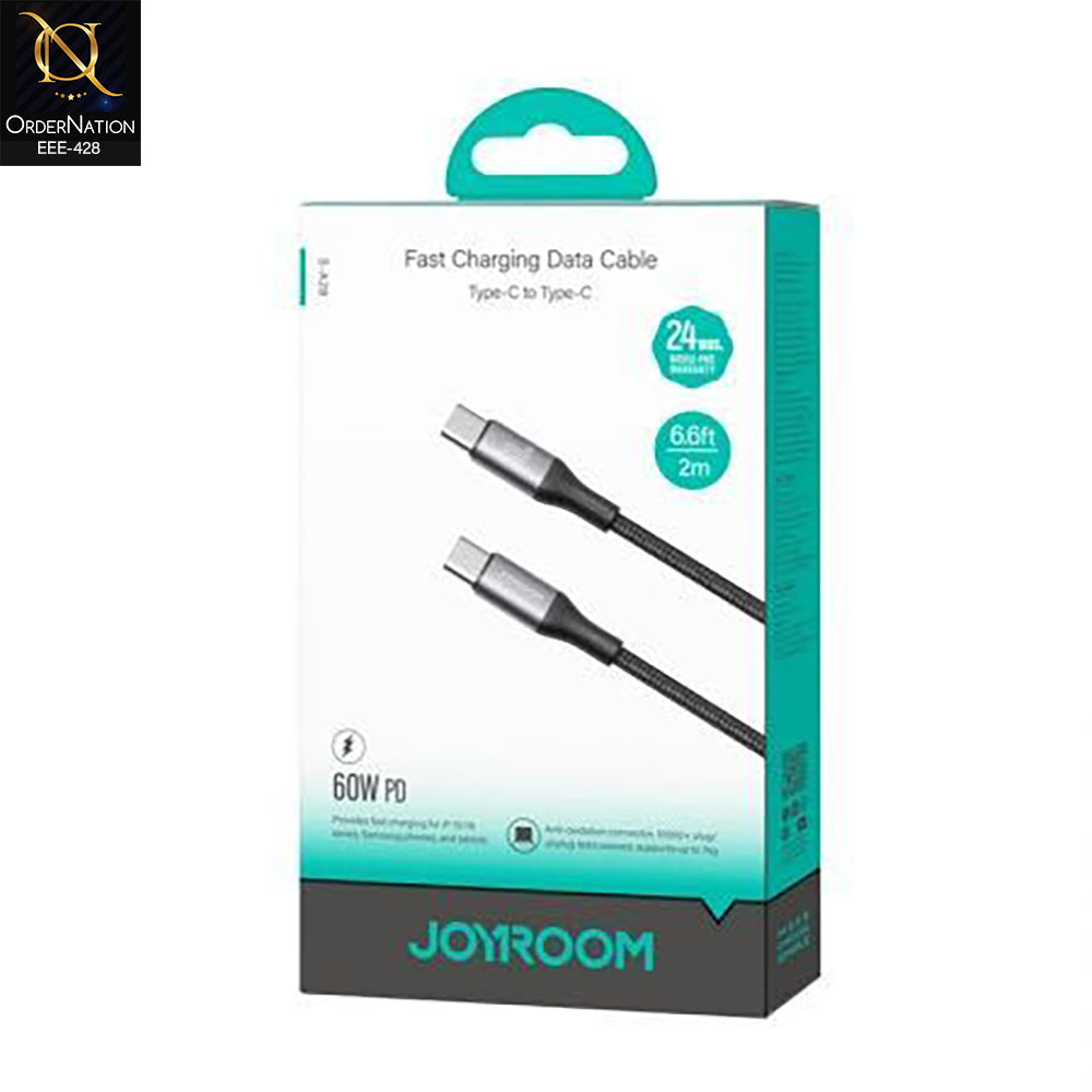 Joyroom S-A28 60W PD Type-C to Type-C Fast Charging Data Cable - 2m (6.6ft) Black