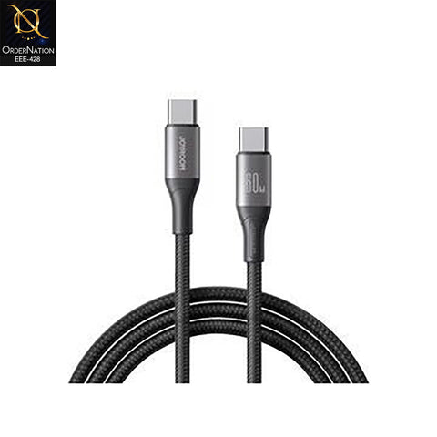 Joyroom S-A28 60W PD Type-C to Type-C Fast Charging Data Cable - 2m (6.6ft) Black