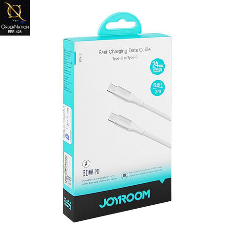 Joyroom S-A28 60W PD Type-C to Type-C Fast Charging Data Cable - 2m (6.6ft) White