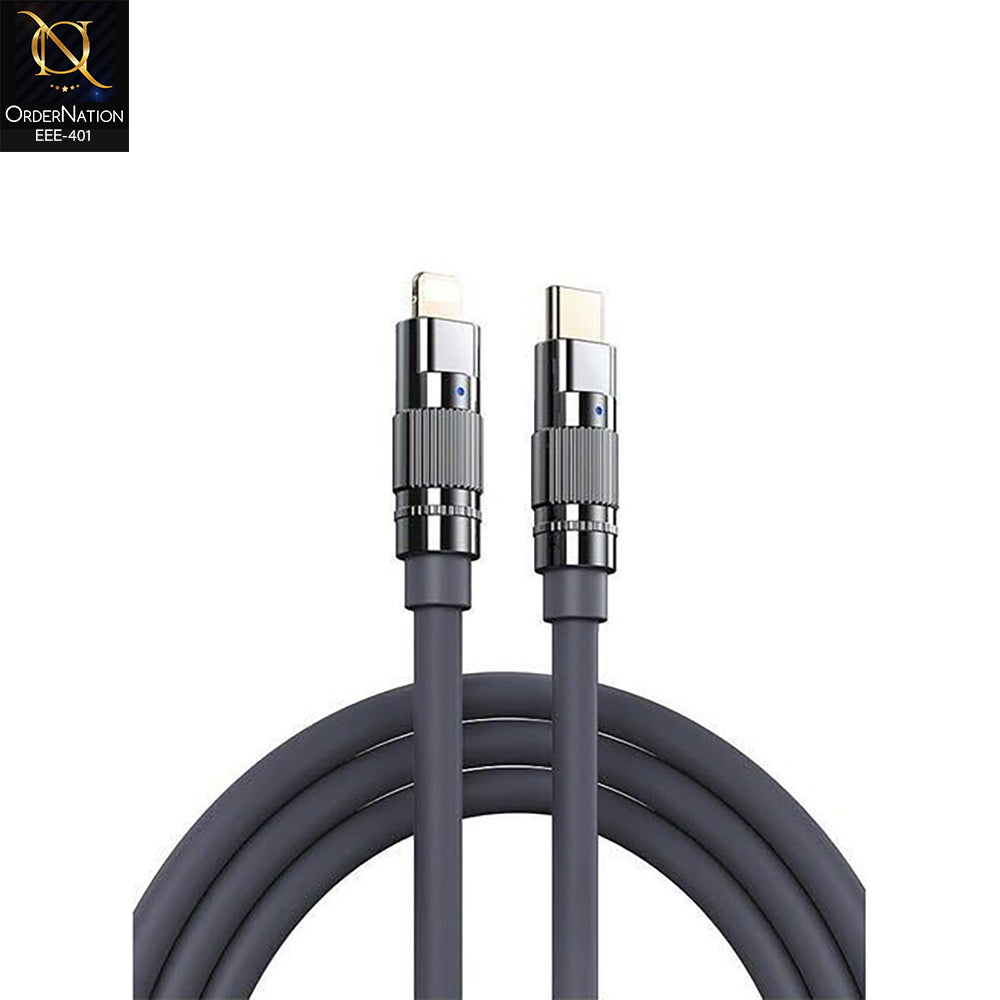 Remax RC-C053 20W Type-C to Lightning Zinc-Alloy Elastic Fast Charging Data Cable - 1.2M