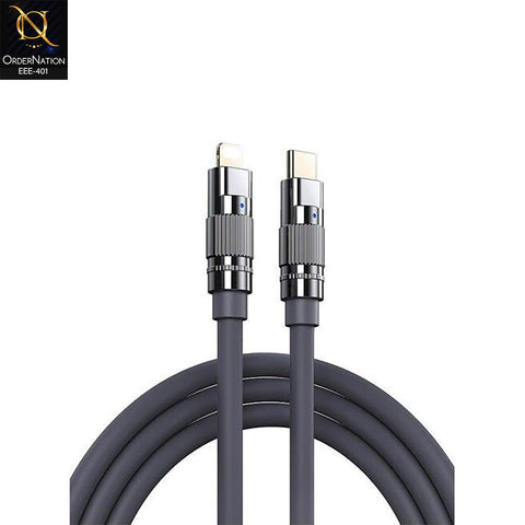Remax RC-C053 20W Type-C to Lightning Zinc-Alloy Elastic Fast Charging Data Cable - 1.2M