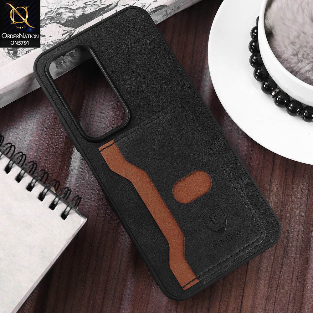 Infinix Hot 60i 4G Cover - Black - New Premium Soft Tpu Leather Textured Case With Card Holder