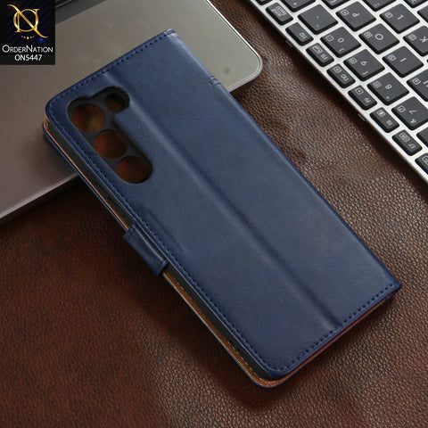 Vivo Y100 4G Cover - Blue - Premium Leather Megantic Flip Book Covers With Card Holding Option