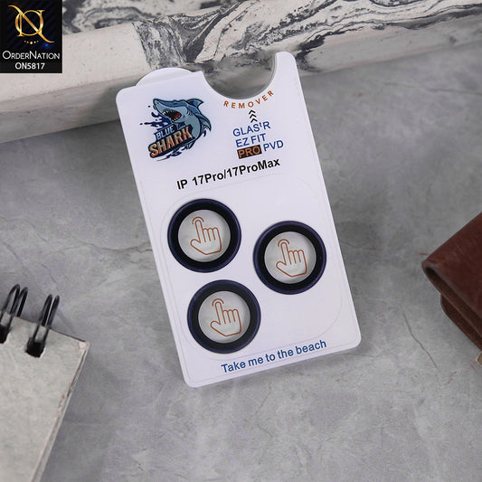 Iphone 17 Pro Camera Protector - Blue - Blue Shark Metal Frame Camera Protector