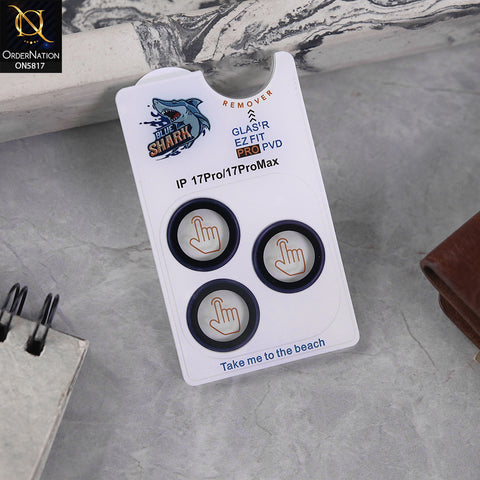 Iphone 17 Pro Max Camera Protector - Blue - Blue Shark Metal Frame Camera Protector