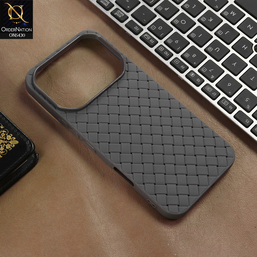 Infinix Note 60 Pro Cover - Gray - New Woven Design Leather Feel Soft TPU Case