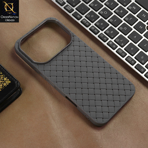 Infinix Note 60 Pro Cover - Gray - New Woven Design Leather Feel Soft TPU Case