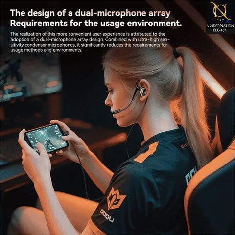 Premium In-Ear Gaming Earphones with Detachable Boom Mic | Transparent Dual Microphone Wired Gaming Earbuds