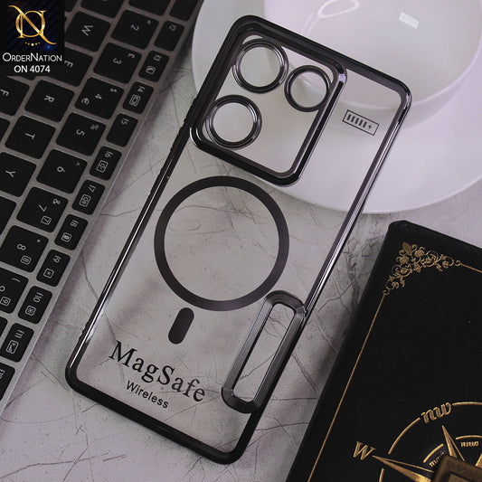 Tecno Camon 20 Pro Cover - Electroplated Shiny Borders Soft Silicone Camera Protection Clear Case - Black