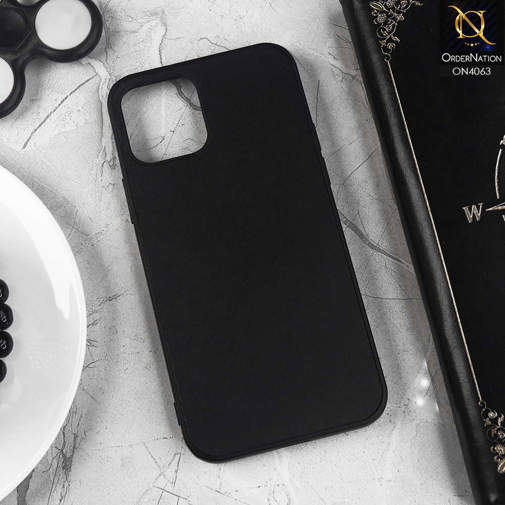 iPhone 12 Pro - Black - Luxury Elegant Style Leather Soft Case With Camera Bumper Protection