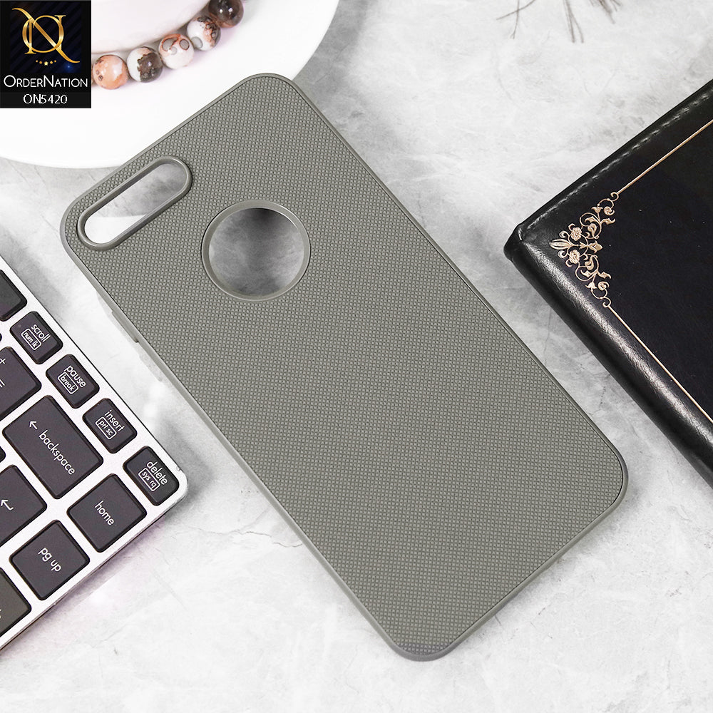 iPhone 8 Plus / 7 Plus Cover - Gray - New Dotted Leather Texture Soft Borders Case