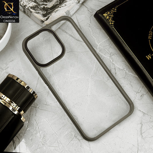 iPhone 15 Pro Max - Gray - Ice Crystal Silky Touch Ultra-Thin Soft Border Clear Case