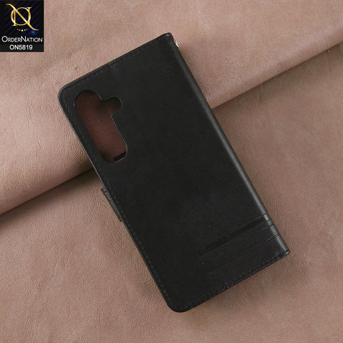 Samsung Galaxy S25 Cover - Black -  Way Out Excellence Quality Soft Tpu Leather Flip Book With Card Holding Slots