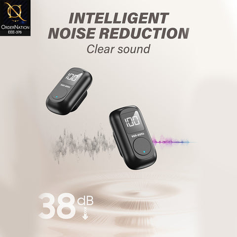 VEN-DENS VD-MIC027 Professional Wireless Magnetic Microphone – HD Dual Mic with IP Port & 300mAh Charging Case