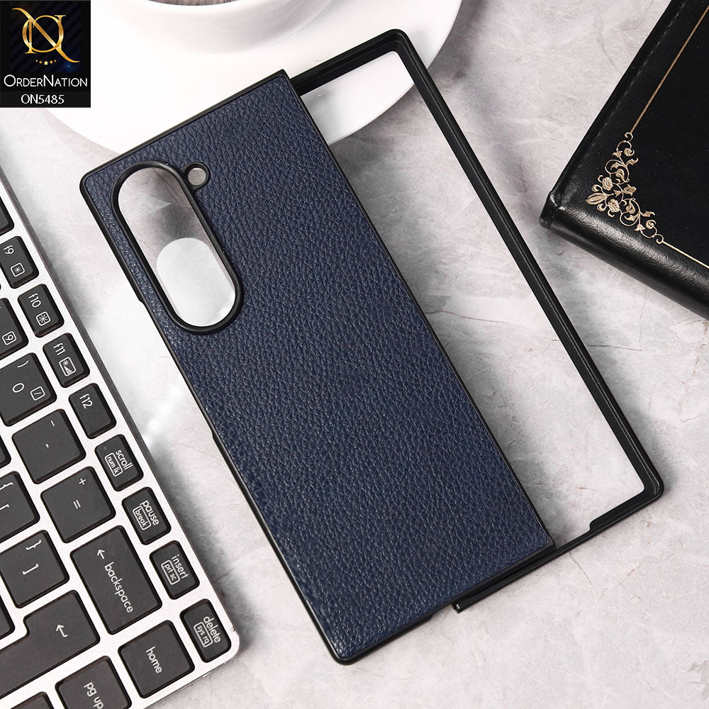 Samsung Galaxy Z Fold 6 5G Cover - Blue - New Primum Pu Leather Hard Shell Protective Case