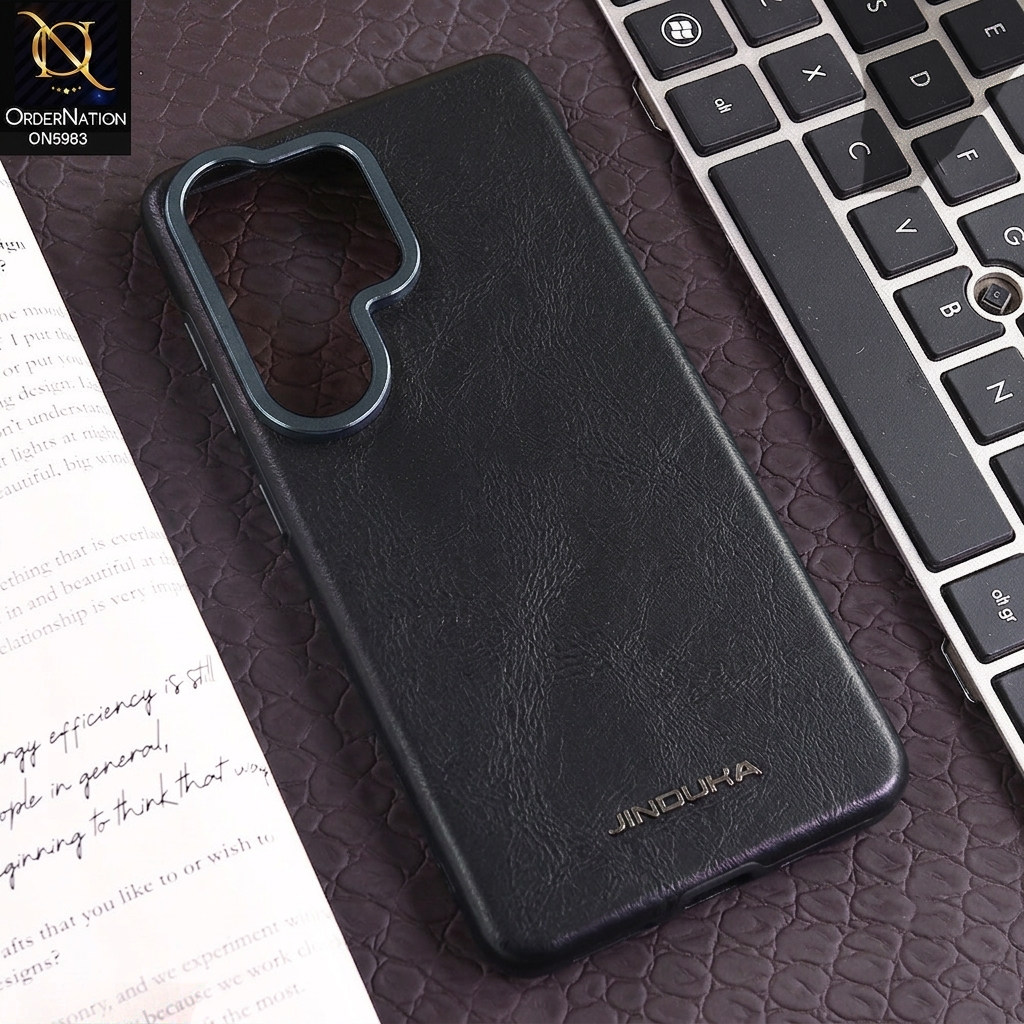 Samsung Galaxy S26 Ultra - Black - New Jinduka Vintage Matte Leather Back Cover with Camera Guard