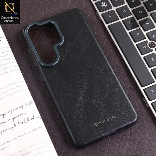 Samsung Galaxy S26 Ultra - Black - New Jinduka Vintage Matte Leather Back Cover with Camera Guard