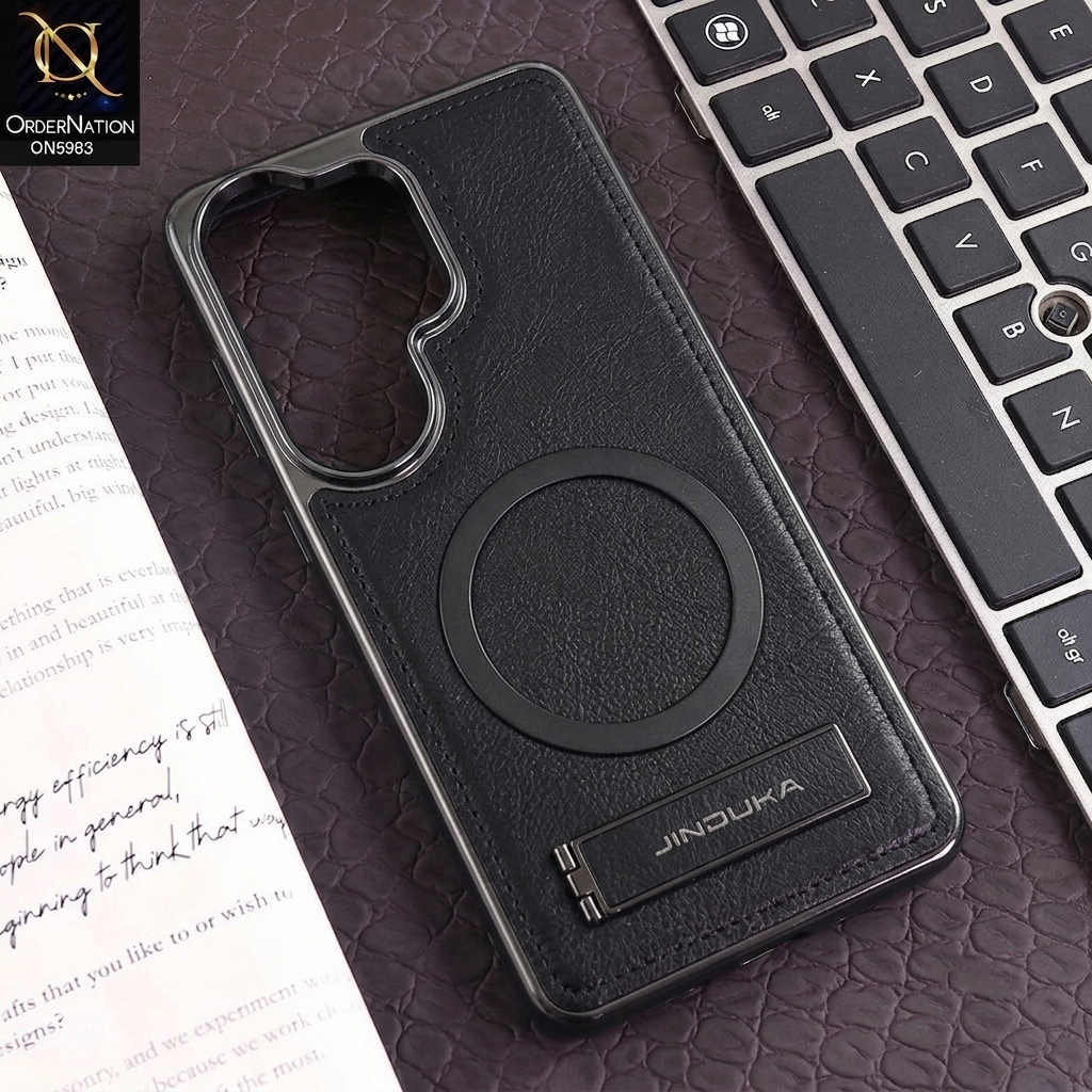 Samsung Galaxy S26 Ultra - Black - JINDUKA Shockproof Leather Case with Ring Magnet and Stand
