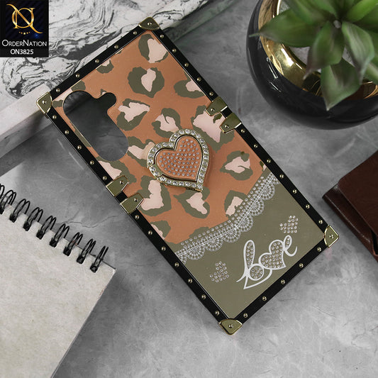 Samsung Galaxy A36 Cover - Design5 - Heart Bling Diamond Glitter Soft TPU Trunk Case With Ring Holder