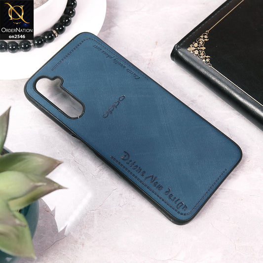 Realme 6s Cover - Blue - New Design Jeans Texture Leather Soft Case